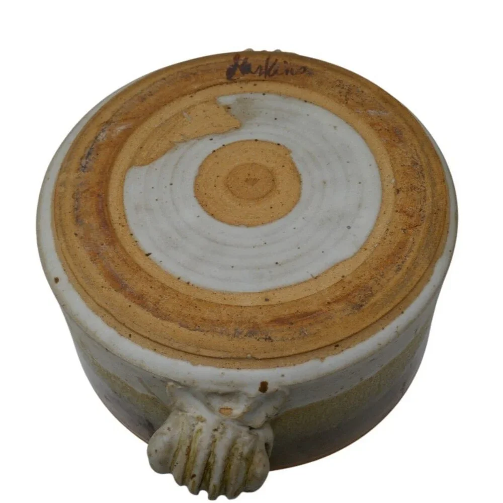 Paul Gaskins Art Pottery Stoneware Casserole Covered Pot with Lid